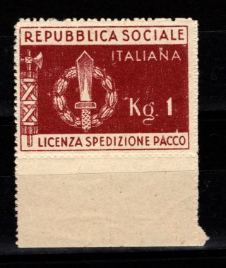 Italy Italian Rsi 1944 Postal Parcel Stamp Mnh Border Rare