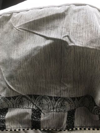 Rare Vintage Martex Atelier Perry Ellis Blk - White Stripe Bed Skirt Euc
