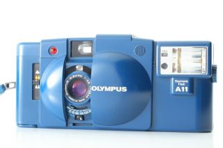 [rare N. ,  ] Olympus Xa2 Blue,  A11 Flash D.  Zuiko 35mm F/3.  5 From Japan 257