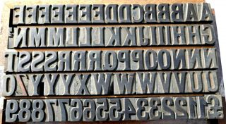 Letterpress Wood 1 " Decorative Alphabet 76pcs Rare Day & Collins Typeface