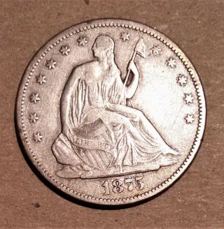 1875 S Seated Liberty Half Dollar Rare - - See Pictures 1875 - S