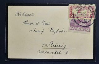 Czech,  Austria 1919 Rare Mixed Country Franked Early State Mourning Cover,  Csr