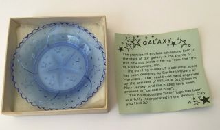 Galaxy Celestial Blue Star Kaleidoscope Glass Cup Plate Rare Vintage Collectible