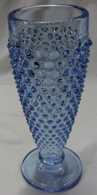Rare Vintage Fenton Art Glass Blue Hobnail Tall Vase