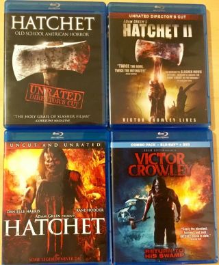 Hatchet Quadrilogy I 1 Ii 2 Iii 3 Iv 4 Blu Ray Rare Slasher Victor Crowley