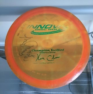 Champion Teebird 11x Eleven Time Golf Disc Innova Rare Signed By Ken Climo