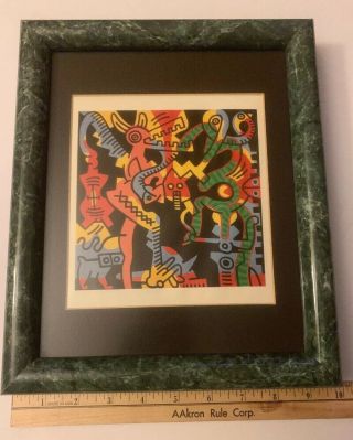 Rare Keith Haring Untitled 1985 Figures Abstract Contemporary Print Poster 9x12