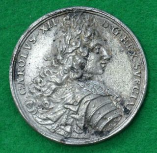 Russia And Sweden - 1700 Battle Of Narva Cast Silver Medal - Rare