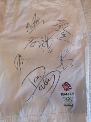 Team GB Rio 2016 Stella McCartney White Shorts Hand Signed X13 Rare Unique 2
