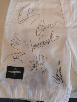 Team GB Rio 2016 Stella McCartney White Shorts Hand Signed X13 Rare Unique 3