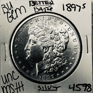 1897 S Bu Gem Morgan Silver Dollar Unc Ms,  U.  S.  Rare Coin 4598