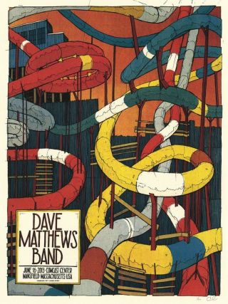 Dave Matthews Band Poster 2013 Mansfield N2 Ma Signed & Numbered /610 Rare