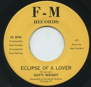 Hear - Rare Jazz Funk / Soul 45 - Dotti Wright - Eclipse Of A Lover - F - M 471