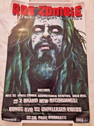 Rob Zombie Past Present & Future Rare Promo Poster Ozzy Slayer Manson Metallica