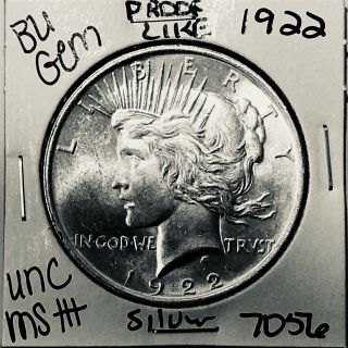 1922 P Bu Gem Peace Silver Dollar Unc Ms,  U.  S.  Rare Coin 7056