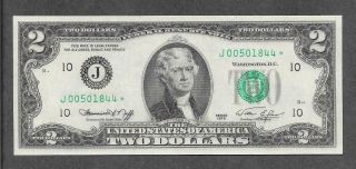 1976 J Kansas City Star - $2 Au,  Rare Replacement Note