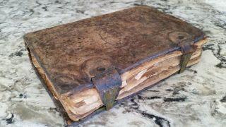 1700s German Hymnal,  Church Book W/ Pigskin Binding,  Rough - But - Rare