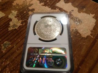 1884 SO Chile Peso NGC MS63 White Choice BU Rare Coin 3