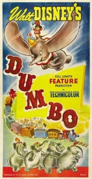 Dumbo Movie Poster Walt Disney Rare Hot Vintage 2