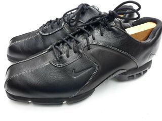 Tiger Woods Nike (11.  5) Rare Limited Edition All Black Leather Golf Shoes