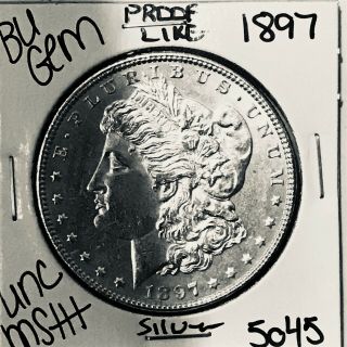 1897 Bu Gem Morgan Silver Dollar Unc Ms,  U.  S.  Rare Coin 5045