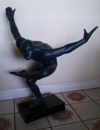 Rare Modernist Nude Male Form Fiberglass Sculpture Statue Man Figure 23 X 27 "
