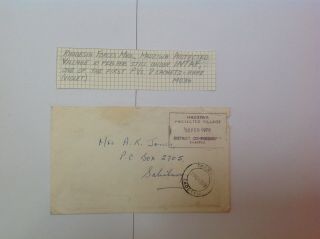 Rhodesia Postal History Military Mail,  Madziwa Protected Village,  2 Cachet,  Rare