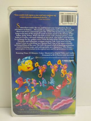 The Little Mermaid Rare Banned VHS Disney Black Diamond Classics Penis Cover 2