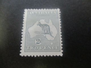 Kangaroo Stamps: 2d Grey 1st Watermark - Rare (g143)