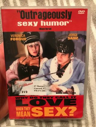 Why Do They Call It Love When They Mean Sex? (1996) Dvd Oop Rare (vanguard)