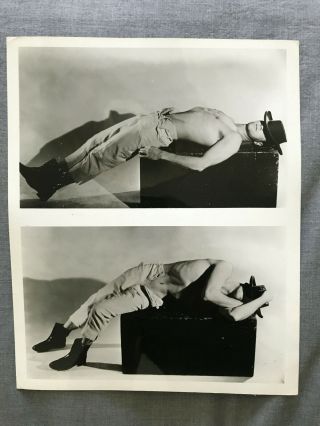 Vintage Male Nude 2 Photos Untrimmed Per Page Circa 1950 