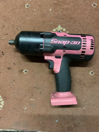 Snap - On Cteu8850 In Pink (rare) 1/2 " Drive 18v Cordless Impact Gun 3 X Battery