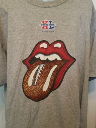 Nfl Bowl 2xl Rolling Stones Football T - Shirt Detroit 02/05/06 Rare