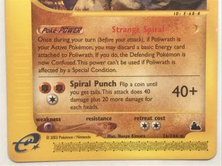 Pokemon TCG Poliwrath Non - Holo Near EX: Skyridge Rare Card 26/144 NM 3