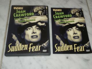 Sudden Fear 1952 Film Dvd Release 1998 Joan Crawford Jack Palance Rare Oop