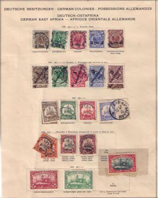 Germany 1893 - 1906 East Africa/ostafrika Stamps,  Rare 1st Page,  Used&mint,  Hcv