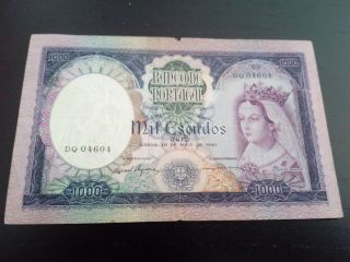 Portugal 1000$ Escudos 1961 P - 166 :: Rare Banknote