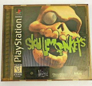 Skullmonkeys (sony Playstation 1,  1997) Ps1 Cib 3d Cover Rare U.  S.