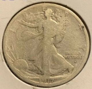 1917 S Omm Walking Liberty Half Dollar Rare