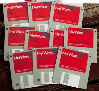 Netware Novell Diskettes (10) Vintage Rare