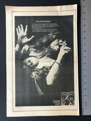 Rare 1973 Janis Joplin 11x17” Album Release Of “greatest Hits” Promo Ad