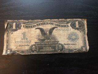 Rare 1899 Black Eagle $1.  00 Large Size Us Silver Certificate - Heavy Circulation