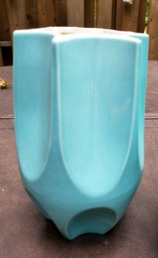2 Vtg Red Wing Aqua Turquoise Blue Ceramic Planter Vase 794 795 set RARE 5