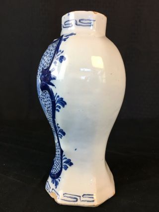 A RARE 18TH C DELFT Garniture Jar Vase Marked JVOH chinoiserie Hand Painting 4