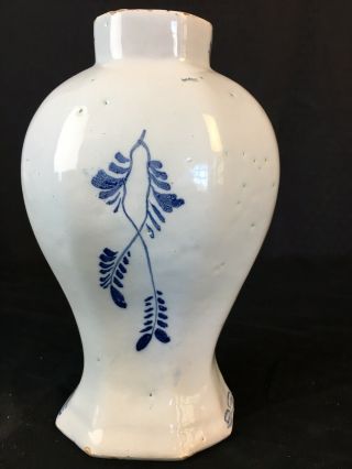 A RARE 18TH C DELFT Garniture Jar Vase Marked JVOH chinoiserie Hand Painting 5