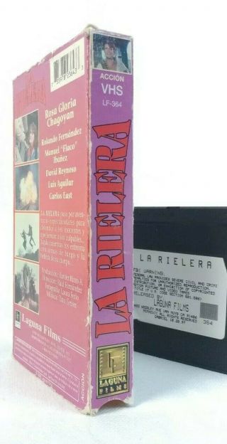 La Rielera Mexican Action Spanish VHS slip rare oop 3