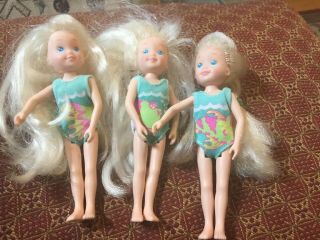 Rare 1991 Tyco Three Triplet Quints Teenage Doll With Bathing Suit