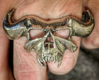Vintage Danzig Two - Fingered Skull Ring Rare Jewelry Metal Misfits