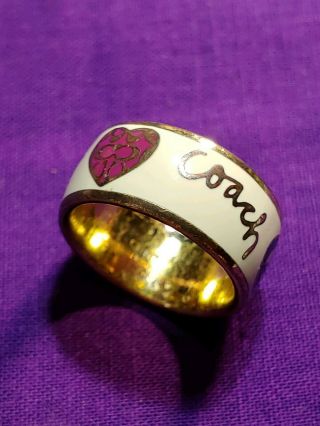 Coach White Band Ring,  Lips,  Star,  Skull,  Heart And Coach Rare.  Size 8