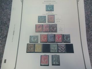 Queensland Stamps: Varieties On Page - Rare - Post (j26)